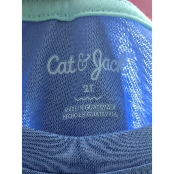 Cat & Jack TShirt Blue 2T Toddler Girls Sequin Rainbow Butterfly Tee Periwinkle - Picture 6 of 9
